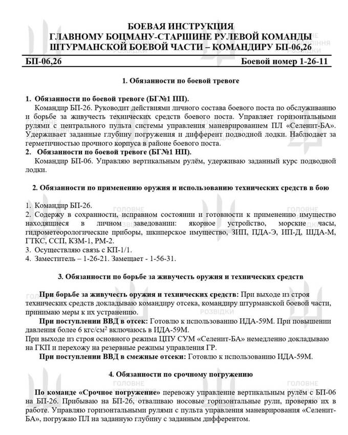 ГУР Украины получила полный комплект секретных документов о подлодке «Князь Пожарский»